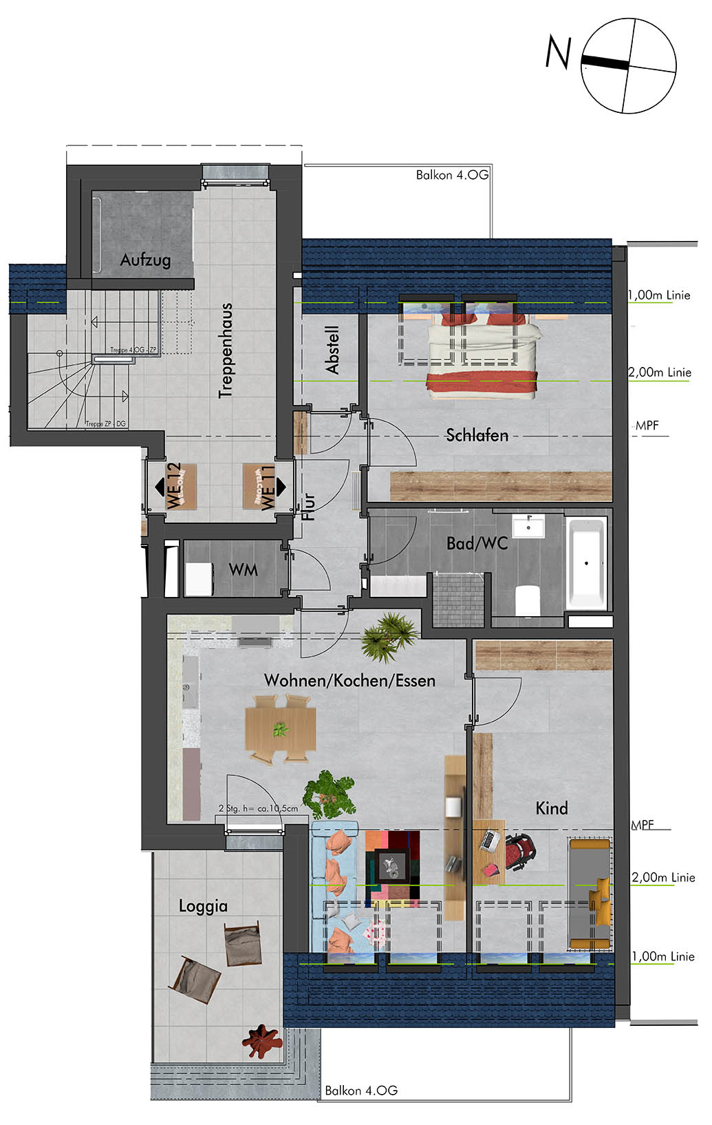 Grundriss / Lageplan Erich-Mühsam-Str. 34 WE11
