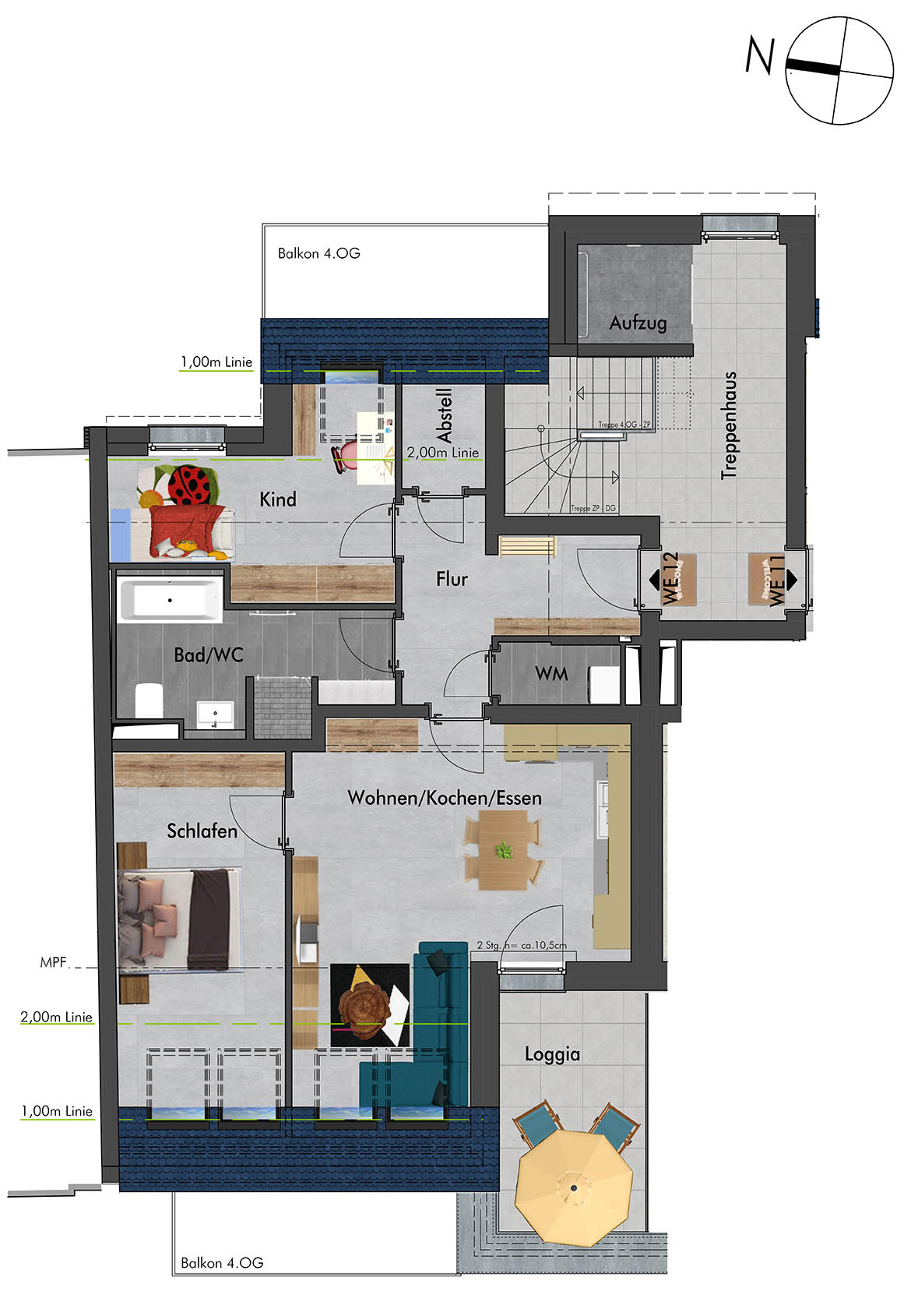 Grundriss / Lageplan Erich-Mühsam-Str. 34 WE12