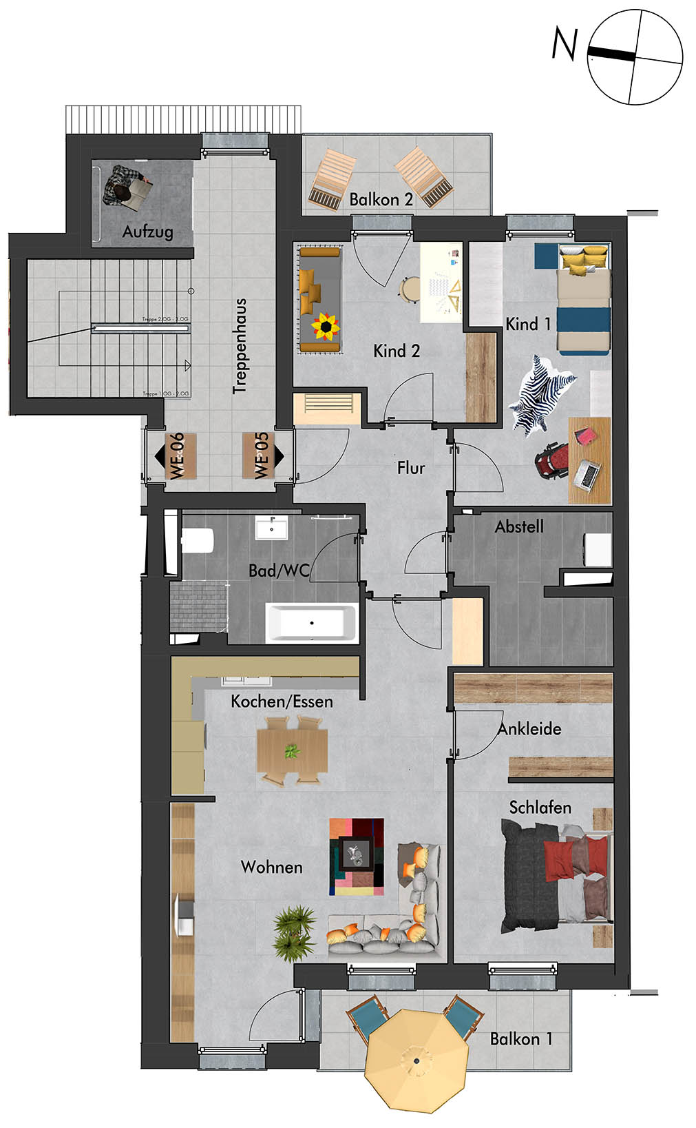 Grundriss / Lageplan Erich-Mühsam-Str. 34 WE05