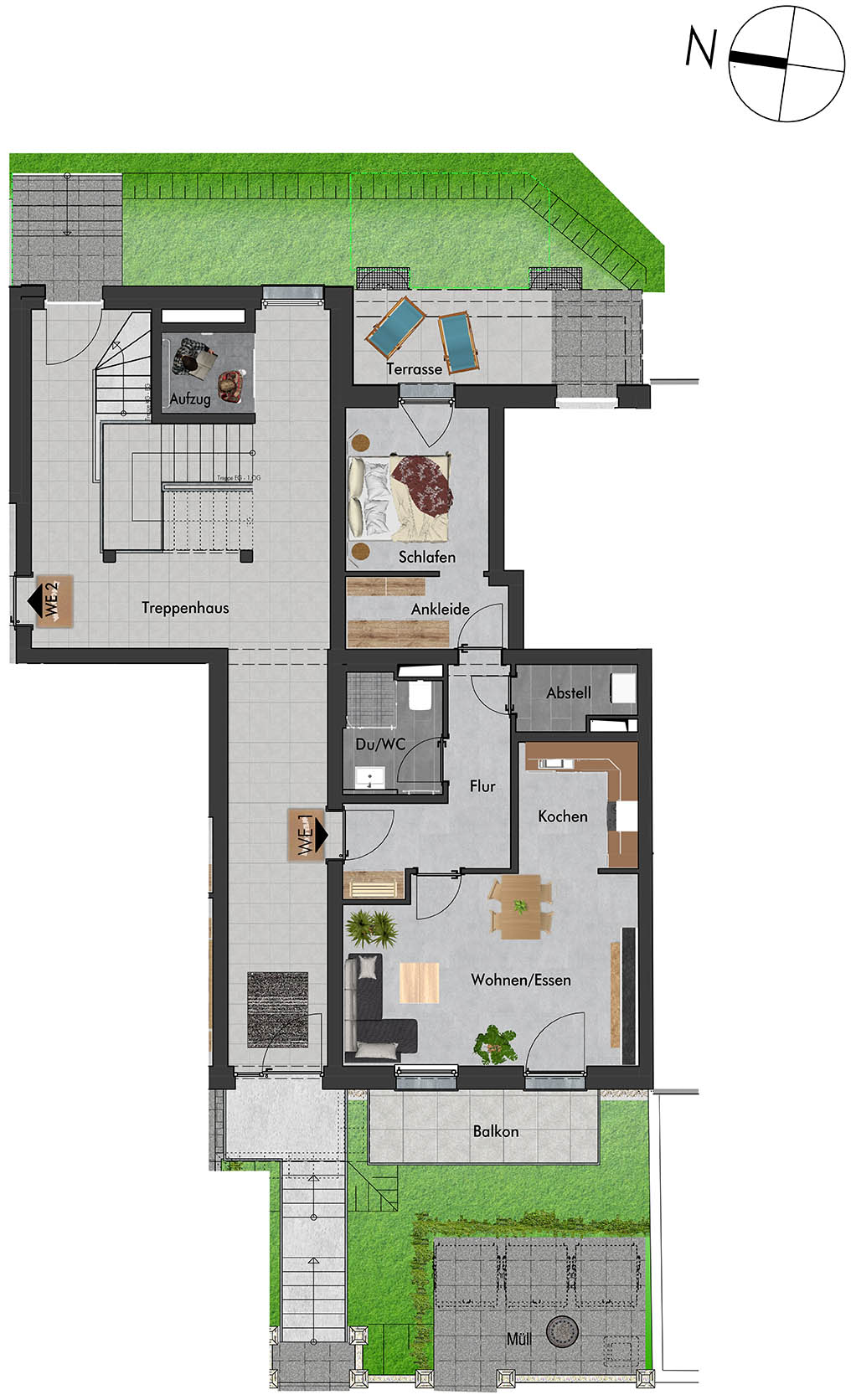 Grundriss / Lageplan Erich-Mühsam-Str. 34 WE01
