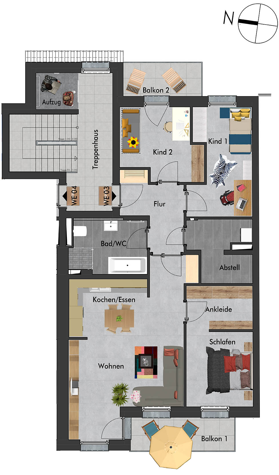 Grundriss / Lageplan Erich-Mühsam-Str. 34 WE03