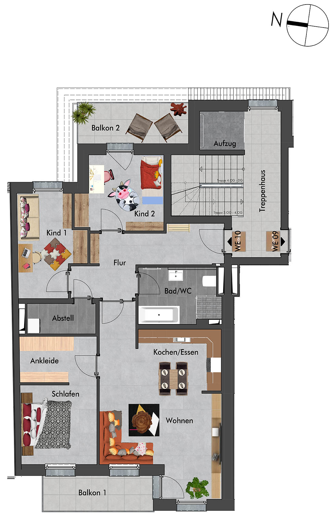 Grundriss / Lageplan Erich-Mühsam-Str. 34 WE10
