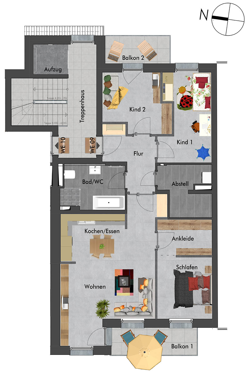 Grundriss / Lageplan Erich-Mühsam-Str. 34 WE09