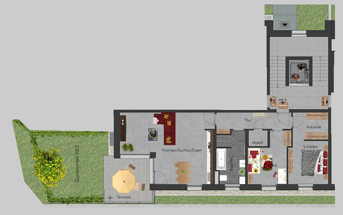 Grundriss / Lageplan Kaßbergstr. 14 WE02