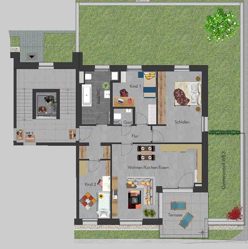 Grundriss / Lageplan Kaßbergstr. 14 WE03